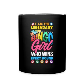 Bingo Fun Gift Bingo Lover - Full Colour Mug - black - Front