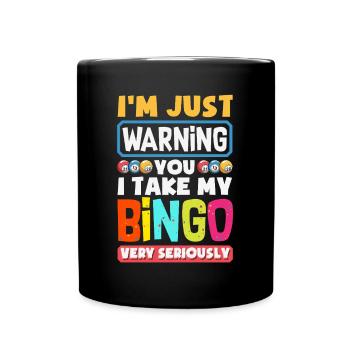 Bingo Bingo Night Bingo Card Bingo Round - Full Colour Mug - black - Front