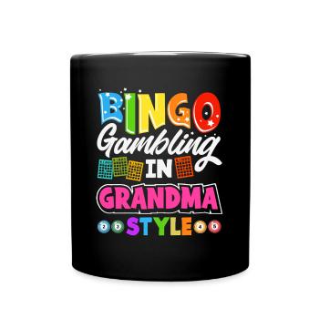 Bingo Grandma Gift Bingo Lover Grandmother - Full Colour Mug - black - Front