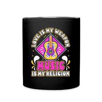 Love is my weapon, music is my religion. - Full Colour Mug - black - Front