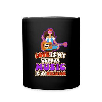 Love is my weapon, music is my religion. - Full Colour Mug - black - Front