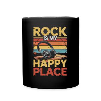 Rock My Happy Place Music Lover DJ Headphones - Full Colour Mug - black - Front