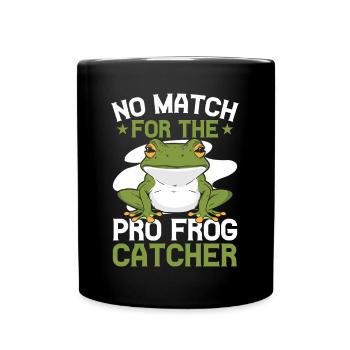 Frog Catcher No Match For The Frog - Full Colour Mug - black - Front