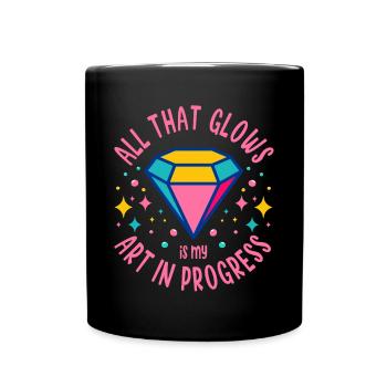 Diamond Painting Artist All That Glows In Progress - Full Colour Mug - black - Front