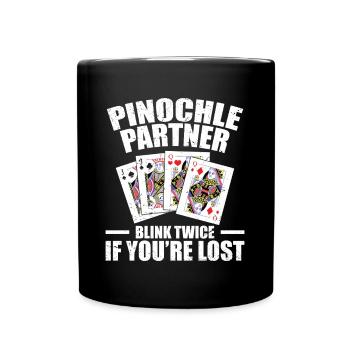 Pinochle Partner Playing Cards Lecteur de cartes - Mug uni - noir - Devant