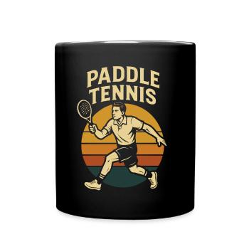 Paddel Tennis Sport Ballsport Retro Motivation - Tasse einfarbig - Schwarz - Vorne