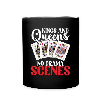 Pinochle Trick Prendre Jeu Drame Roi Reine - Mug uni - noir - Devant