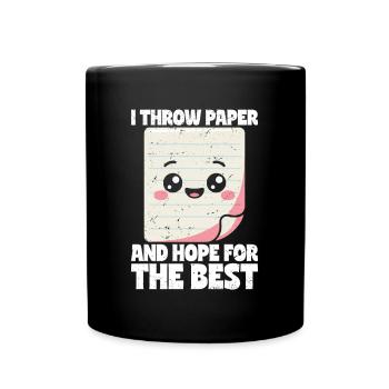 Papier Lancer Ciseaux Pierre Papier Cadeau - Mug uni - noir - Devant