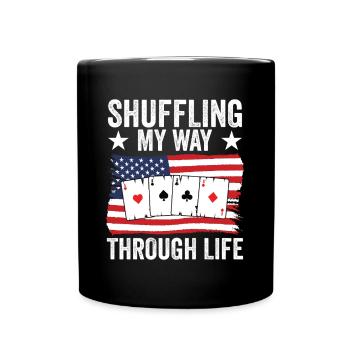Funny Pinochle Card Player USA Drapeau - Mug uni - noir - Devant