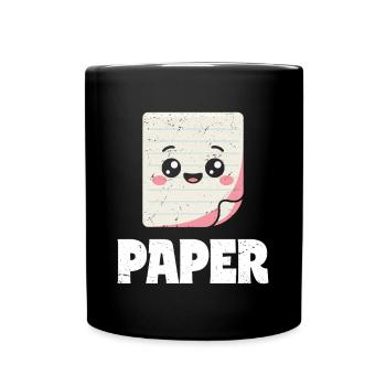 Ciseaux Pierre Papier Groupe École Jeu Papier Figurine - Mug uni - noir - Devant
