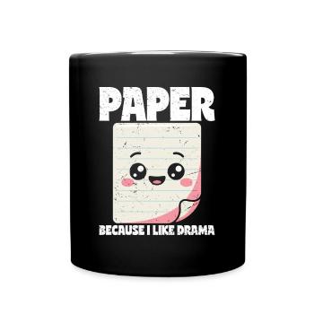 Paper Because I Like Drama - Scissors Stone Paper - Full Colour Mug - black - Front