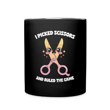 Picked Scissors Ruled Game - Scissors Stone Paper - Full Colour Mug - black - Front