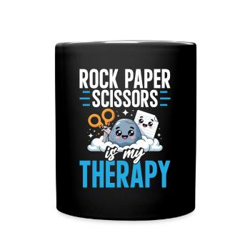 Rock Paper Scissors est ma thérapie - Mug uni - noir - Devant