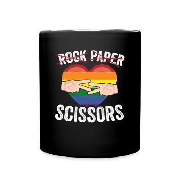 Ciseaux Pierre Papier Gay Lesbienne Gay - Mug uni - noir - Devant