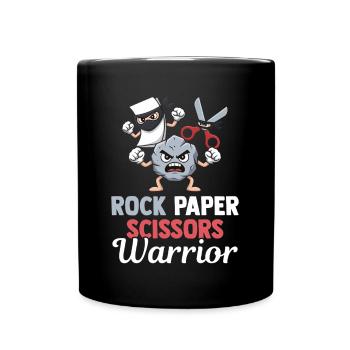 Schere Stein Papier Kawaii Kindheitsspiel - Tasse einfarbig - Schwarz - Vorne