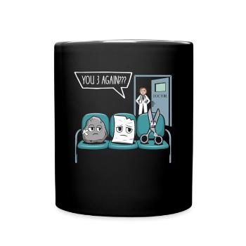 Arzt Krankenschwester Schere Stein Papier - Tasse einfarbig - Schwarz - Vorne