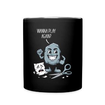 Schere Stein Papier Kindheitsspiele Schulhof - Tasse einfarbig - Schwarz - Vorne