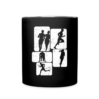 Marathon Types Motivation Running Gift - Tasse einfarbig - Schwarz - Vorne