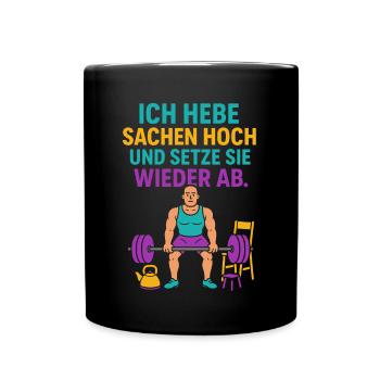 Lustiges Fitness uTrainingsshirt für Bodybuilder - Tasse einfarbig - Schwarz - Vorne
