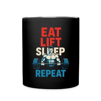 Eat Lift Sleep Repeat Fitness Chemise de musculation - Mug uni - noir - Devant
