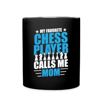 Schach Vater Schachspieler Papa Kinder Sohn - Tasse einfarbig - Schwarz - Vorne