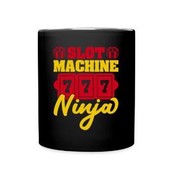 Gambling Fan Slot Machine Ninja Casino - Full Colour Mug - black - Front