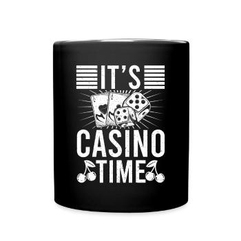 Casino Gambler It´s Casino Time Gambling - Tasse einfarbig - Schwarz - Vorne