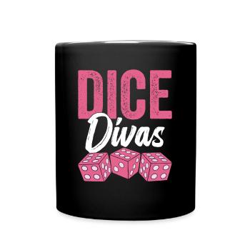 Bunco Divas Buncospieler Frauen Bunco Turnier - Tasse einfarbig - Schwarz - Vorne
