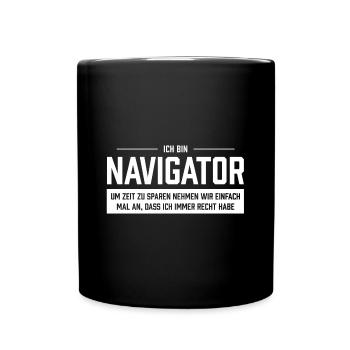 Ich bin Navigator - Tasse einfarbig - Schwarz - Vorne