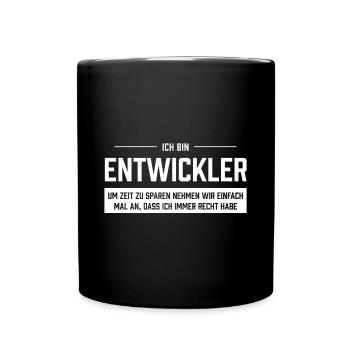 Ich bin Entwickler - Tasse einfarbig - Schwarz - Vorne