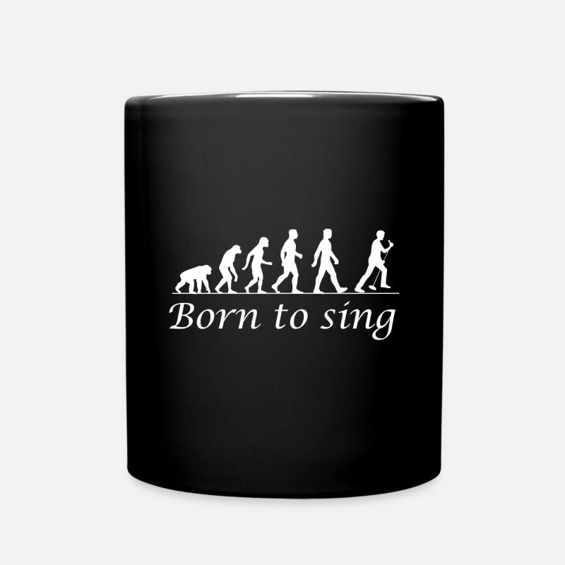 Cadeau Karaoké: Chanteur de l'évolution né pour chanter - Mug uni - noir