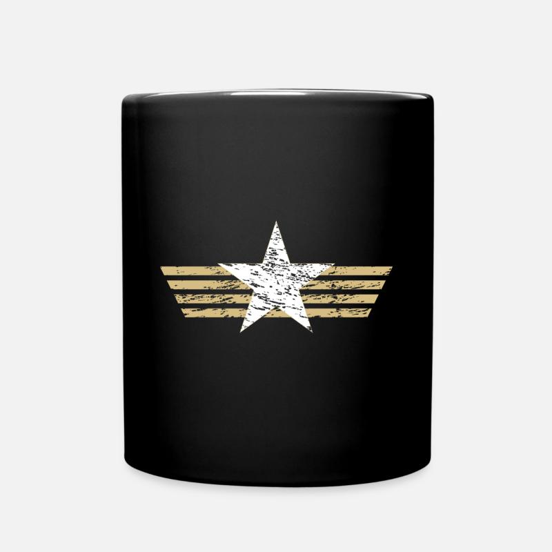 Captain Pilot Wings Star - Tasse einfarbig - Schwarz