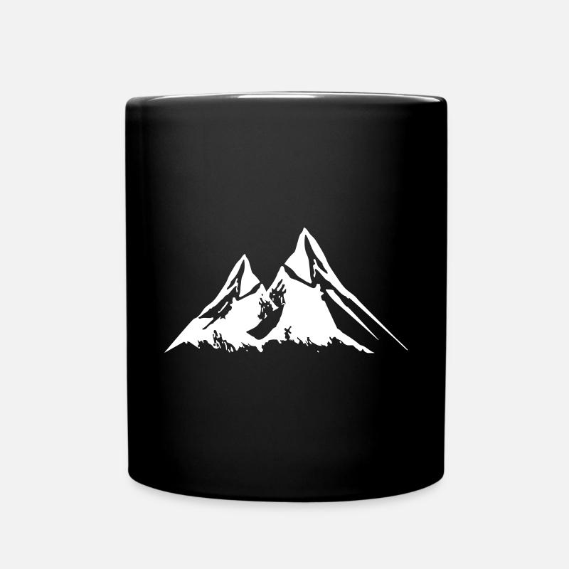 Berge Symbol Silhouette Alpen - Tasse einfarbig - Schwarz