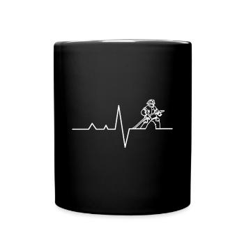 Firefighters heartbeat - Full Colour Mug - black - Front