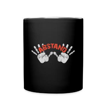 Abstand halten | Bleib auf Abstand - Tasse einfarbig - Schwarz - Vorne