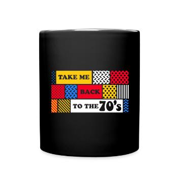 70er Jahre Grafik - Tasse einfarbig - Schwarz - Vorne