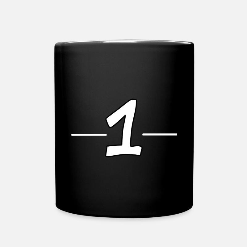 Team 1 eins - Tasse einfarbig - Schwarz
