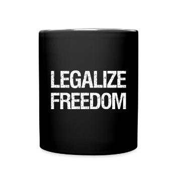 LEGALIZE PEACE PEACE FREEDOM FREEDOM - Full Colour Mug - black - Front