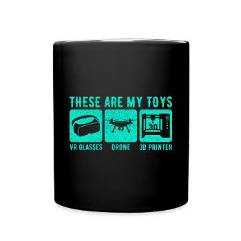 Drone - Tasse einfarbig - Schwarz - Vorne