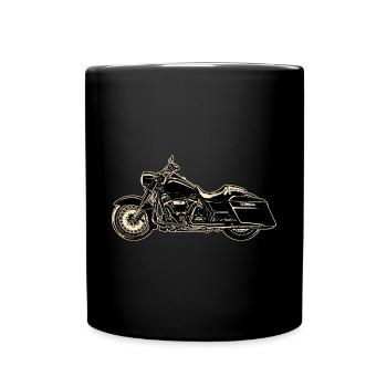 Minimalist Motorbike - Full Colour Mug - black - Front