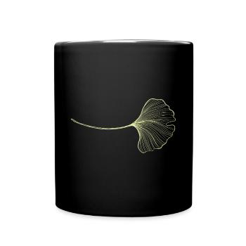 Ginko Ginkgo Leaf - Full Colour Mug - black - Front