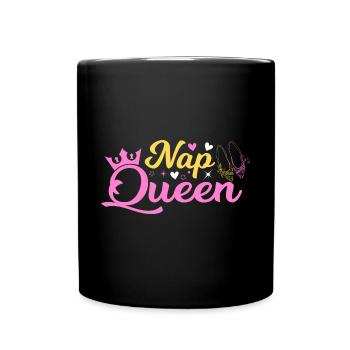 Nap Queen Funny Napping Sleeping - Full Colour Mug - black - Front