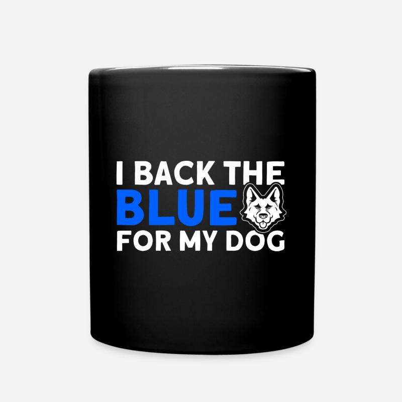 Deutscher Schäferhund Polizeihund Polizei Hund - Tasse einfarbig - Schwarz