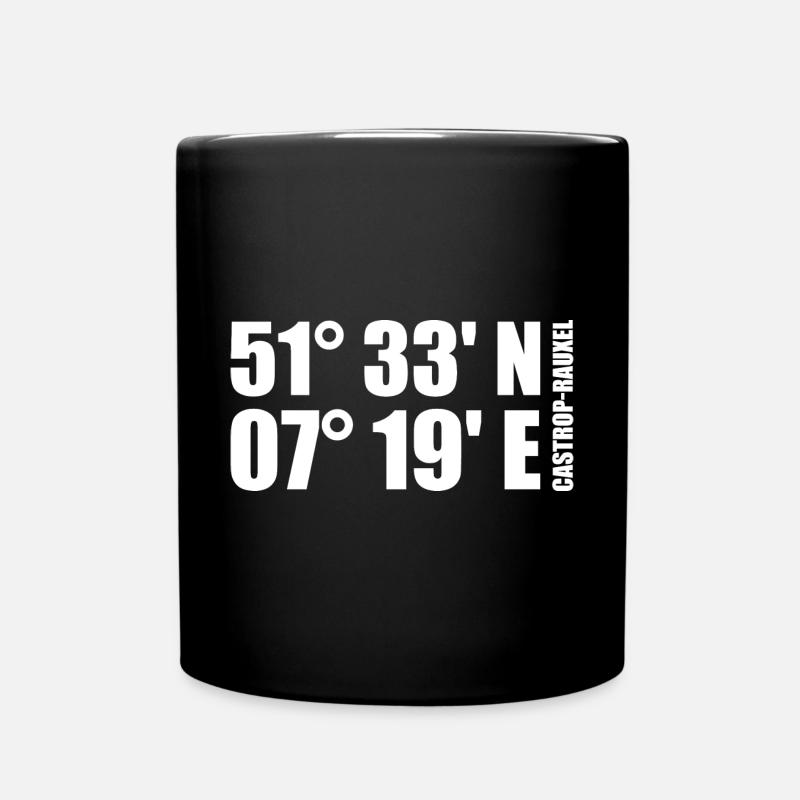Castrop-Rauxel Koordinaten - Tasse einfarbig - Schwarz