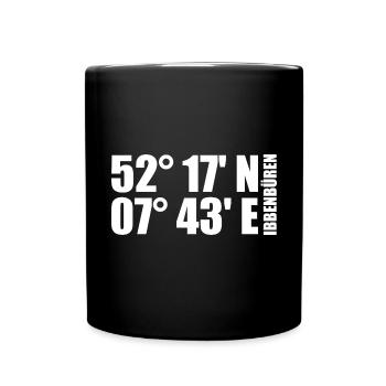 Ibbenbüren Koordinaten - Tasse einfarbig - Schwarz - Vorne
