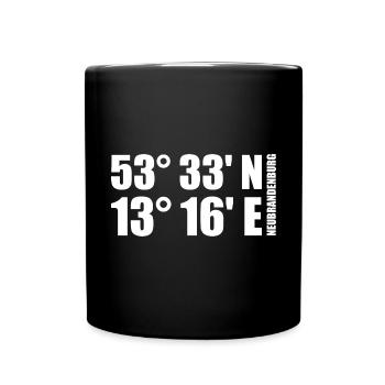 Coordonnées de Neubrandenburg - Mug uni - noir - Devant