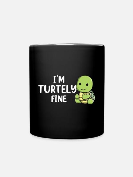 Turtely Fine Funny Turtle Diver - Tasse einfarbig - Schwarz