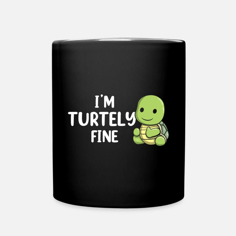 Turtely Fine Funny Turtle Diver - Tasse einfarbig - Schwarz