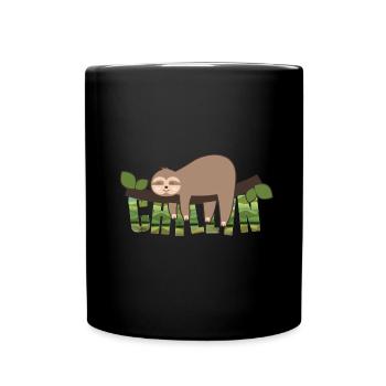 Faultier Chillin - Tasse einfarbig - Schwarz - Vorne