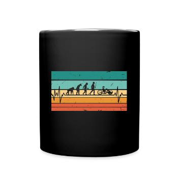 Vintage Heartbeat Handbike Bike Handbike - Full Colour Mug - black - Front